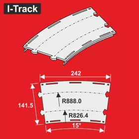   I-Track H0 Double-track curv.seg.R 826,4/888,0 mm 30° 3pcs (HCT9677D)