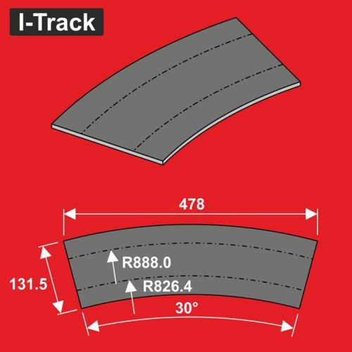 I-Track terepasztal sínágyazat, zajcsillapító Track bedding segments Ra826,4/888,0mm 6 darab (HCT9677DB)