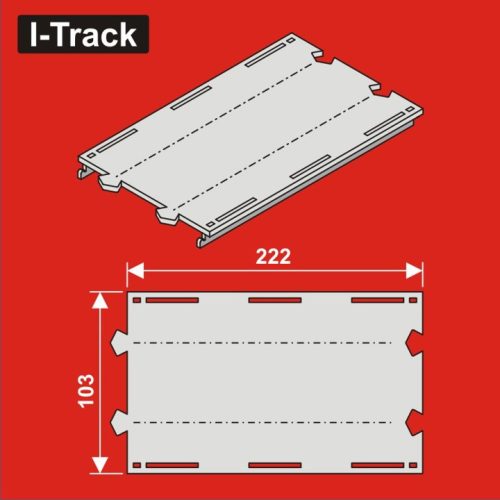 I-Track Double-track straight segment, 222mm,W. 103mm,6pcs (HCT9710D)