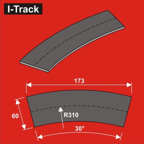 I-Track terepasztal sínágyazat, zajcsillapító Track bedding segments Ra310x50x5mm 12 darab (HCT9723B)