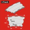 I-Track Curved Double-track,R 267/310mm,W.103mm,30°, 6pcs (HCT9726D)