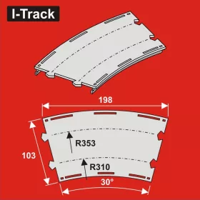   I-Track Curved Double-track,R  R310/353m,W.103mm,30°, 3pcs (HCT9734D)
