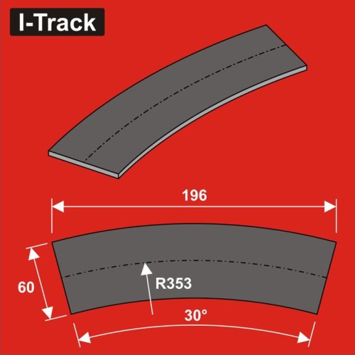 I-Track terepasztal sínágyazat, zajcsillapító Track bedding segments Ra353x50x5mm 12 darab (HCT9736B)