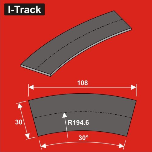 I-Track terepasztal sínágyazat, zajcsillapító N Track bedding segments Ra194,6x30x3mm 12 darab (HCT9975B)