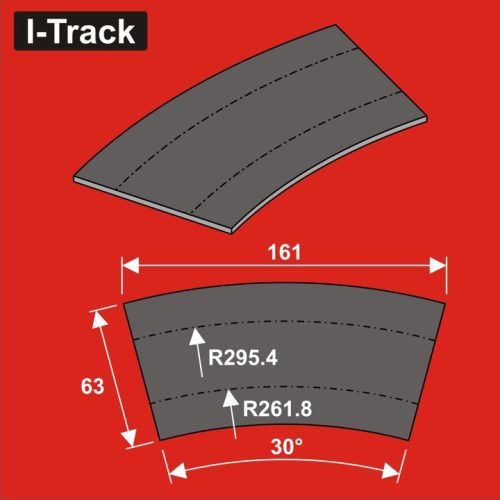 I-Track terepasztal sínágyazat, zajcsillapító N Track bedding Ra261,8/295,4x3mm,2T.12 darab (HCT9977DB)