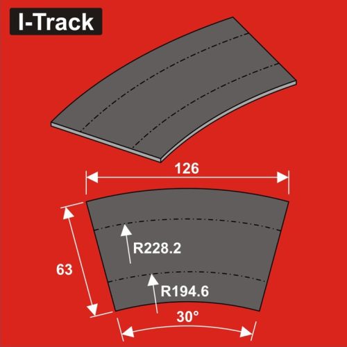 I-Track terepasztal sínágyazat, zajcsillapító N Track bedding Ra194,6/228,2x3mm,2T.12 darab (HCT9980DB)