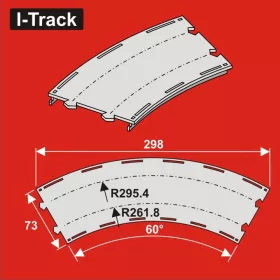   I-Track Curved Double-track,R261,8/295,4mm, W.73m,60°,3pcs (HCT9982D)