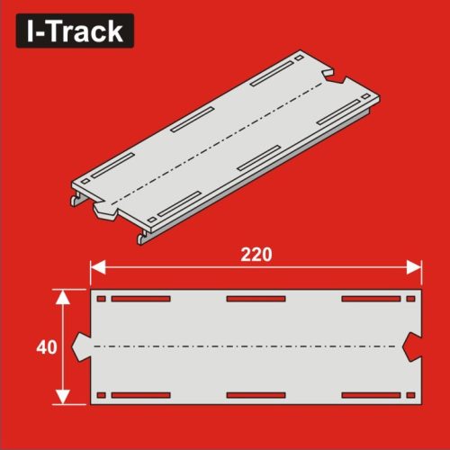 I-Track Single-track straight segment, 220mm,W. 40mm,6pcs (HCT9984)