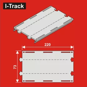  I-Track Double-track straight segment, 220mm,W. 73mm,6pcs (HCT9984D)