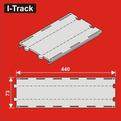 I-Track Double-track straight segment, 440mm,W. 73mm,4pcs (HCT9986D)