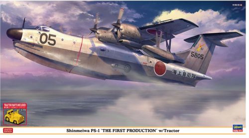 Hasegawa 02427 Shinmeiwa PS-1 The First Production'w/ Tractor Limited Edition 1/72 repülőgép makett