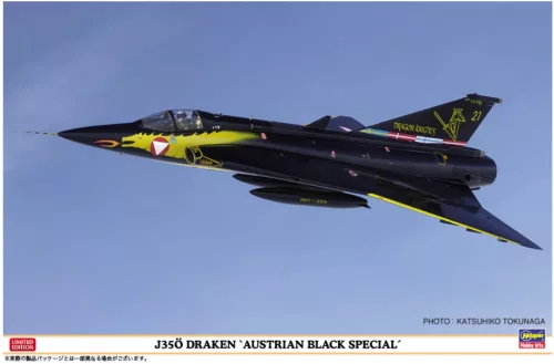 Hasegawa 07565 J35Ö Draken Austrian Black Special 1/48 repülőgép makett
