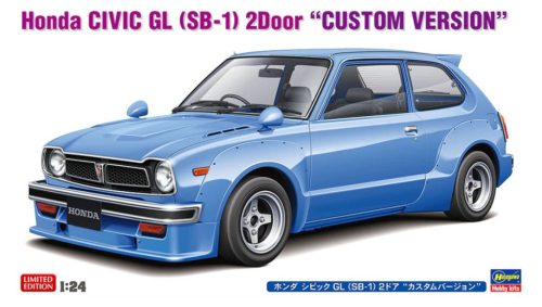 Hasegawa 20773 Honda Civic GL (SB-1) 2 Door Custom Version 1/24 autó makett