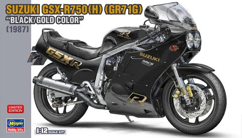 Hasegawa 21749 Suzuki GSX-R750 (H) (GR71G) "Black/Gold Color" (1987) 1/12 motorkerékpár makett