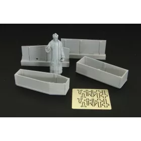   Hauler HLF48006 Priest w-coffins resin figure with coffins 1/48 figura makett kiegészítőkkel
