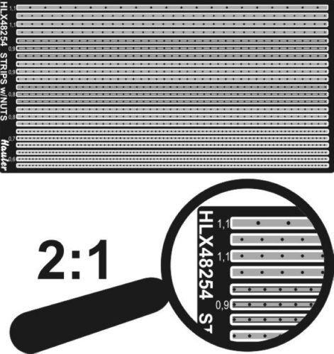 Hauler HLX48254 STRIPS w-nuts 0,6-1,1mm PE srips w-nuts (total dimensions 100x50mm) 1/48 kiegészítő