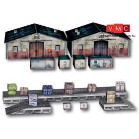   Heki 10600 Raktárépületek rakodórámpával, kartonból (H0)