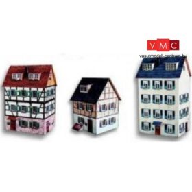 Heki 11007 Városi emeletes lakóház (3 db), kartonból (N)