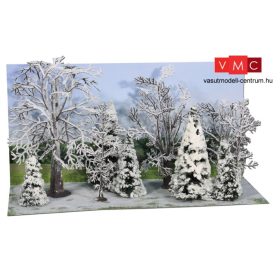   Heki 2101 Téli erdő, 10 db havas lombos és fenyőfa, 7-14 cm (H0,TT,N)