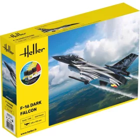 Heller 35411 STARTER KIT F-16 Dark Falcon (1/48)