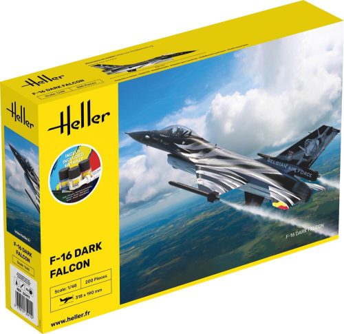 Heller 35411 STARTER KIT F-16 Dark Falcon (1/48)