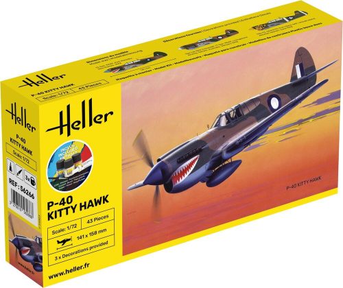 Heller 56266 STARTER KIT P-40 Kitty Hawk (1/72)