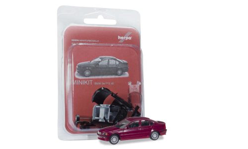 Herpa 012416-005 Minikit: BMW 3-as sorozat Limousine E46 - borvörös (H0)