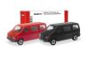 Herpa 012805-003 Minikit: Volkswagen Transporter T4 Bus, 2 db - piros és fekete színben (H0)