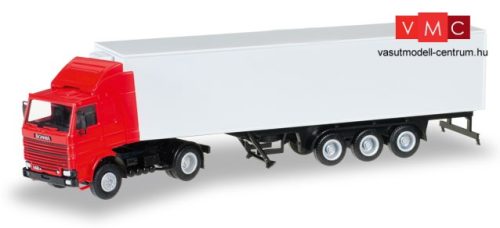 Herpa 012850 Minikit: Scania 142 nyergesvontató hűtődobozos félpótkocsival (H0)