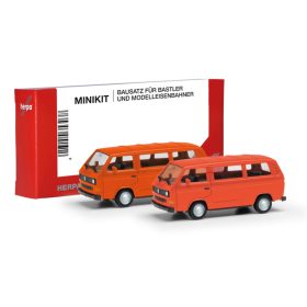   Herpa 013093-006 Minikit: Volkswagen T3 busz, 2 db - piros és narancs színben (H0) - Építőkészlet