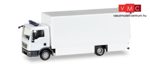 Herpa 013123 Minikit: MAN TGL dobozos teherautó, kék villogóval - fehér / felirat nélkül 