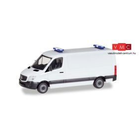 Herpa 013314 Minikit: Mercedes-Benz Sprinter, rendvédelmi dobozos, kék villogóval - fehér (