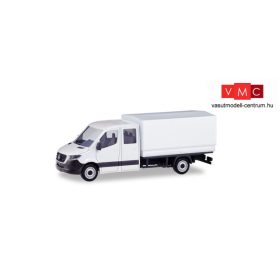 Herpa 013499 Minikit: Mercedes-Benz Sprinter 2018 Doka platós/ponyvás - fehér (H0)