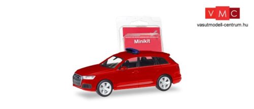 Herpa 013536 Minikit - Audi Q7, rendvédelmi kék villogóval - piros (H0)