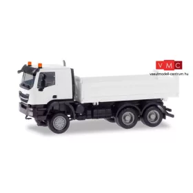 Herpa 013673 Minikit: Iveco Trakker billencs, Meiller - fehér (H0)