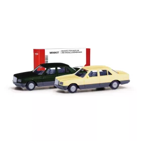   Herpa 013727-003 Minikit: Mercedes-Benz S-Klasse W126, fekete és bézs színben, 2 db (H0)