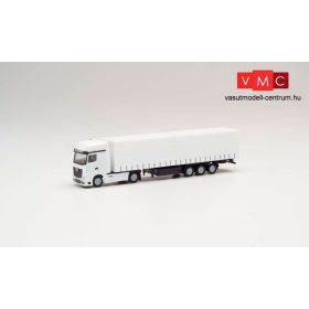 Herpa 013796 Minikit: Mercedes-Benz Actros 2011 GigaSpace nyergesvontató, ponyvás félpótkoc