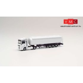 Herpa 013819 Minikit: MAN TGX XXL nyergesvontató, tartályfélpótkocsival - fehér (N)