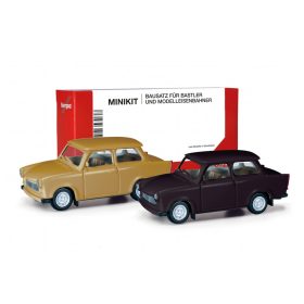   Herpa 013901-002 MiniKit: Trabant 601 Limousine, 2 db - barna és fekete színben (H0)