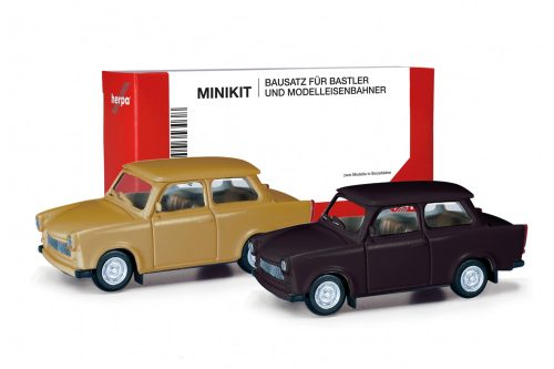 Herpa 013901-002 MiniKit: Trabant 601 Limousine, 2 db - barna és fekete színben (H0)
