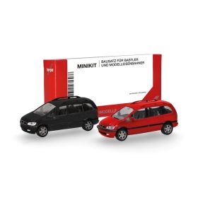   Herpa 013932-002 Minikit: Opel Zafira, 2 db - fekete és piros (H0) - Építőkészlet