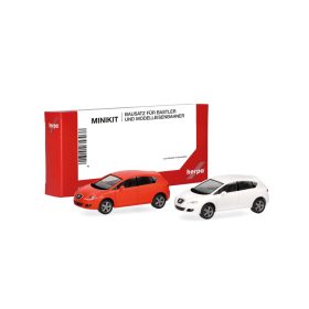   Herpa 013970-002 Minikit: Seat Leon, 2 db, piros és fehér (H0) - Építőkészlet