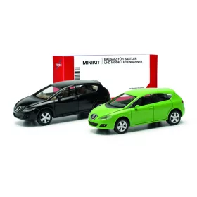   Herpa 013970 Minikit: Seat Leon, 2 db (fekete/zöld) (H0) - Építőkészlet