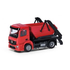   Herpa 013994 Minikit: Mercedes-Benz Actros S '18 konténerszállító teherautó, piros (H0) - Építőkészlet