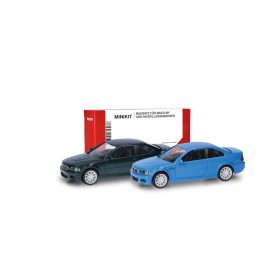   Herpa 014007 Minikit: BMW 3-as sorozat M Coupé, 2 db (kék/zöld) (H0) - Építőkészlet