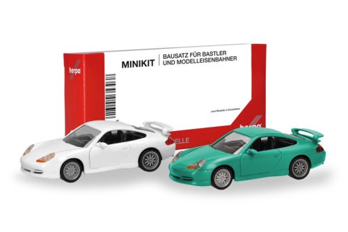 Herpa 014083 Minikit: Porsche 911 GT3 2 db - fehér és türkíz (H0) - Építőkészlet