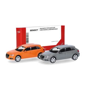   Herpa 014090 Minikit: Audi A3 (2012) 2 db - narancs és szürke (H0) - Építőkészlet