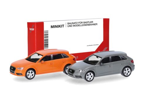 Herpa 014090 Minikit: Audi A3 (2012) 2 db - narancs és szürke (H0) - Építőkészlet