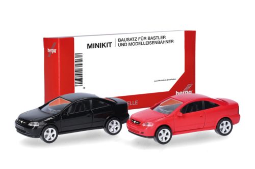 Herpa 014106 Minikit: Opel Coupé, 2 db - fekete és piros (H0) - Építőkészlet (H0)