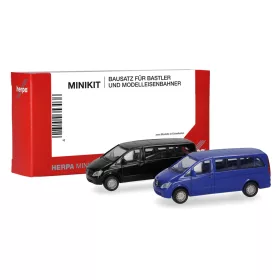   Herpa 014212-002 Minikit: Mercedes-Benz Vito Bus 2010, 2 db - fekete és kék (H0) - Építőkészlet
